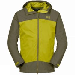 Jack Wolfskin Mens Ridge Jacket Burnt Olive/Wild Lime